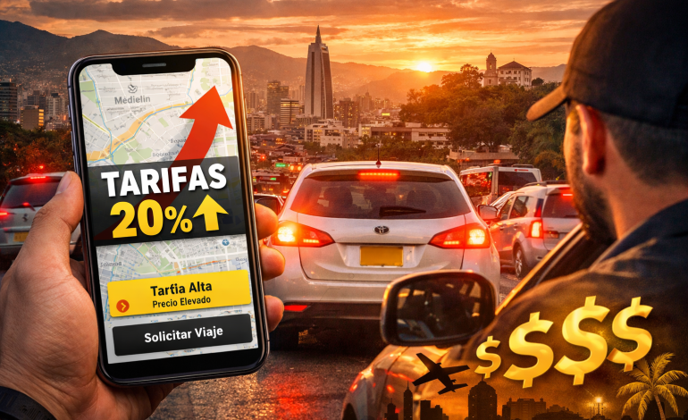 Tarifas de plataformas de transporte en Medellín se disparan: viajes aumentan hasta 20%